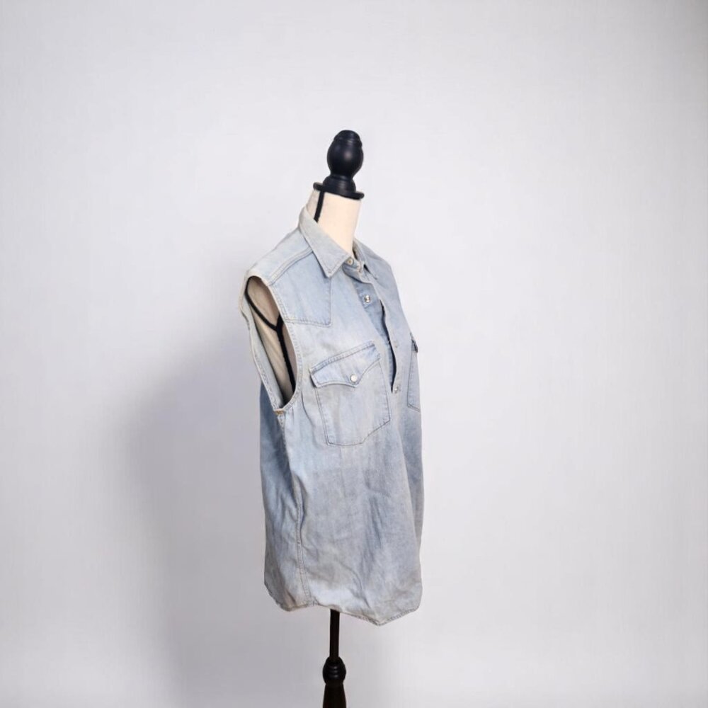 Big Star Light Wash Denim Sleeveless Tunic